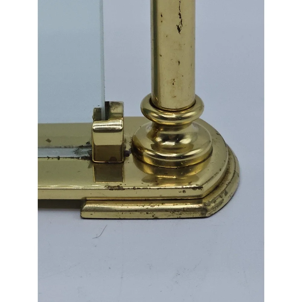 Seth Thomas Illusion Floating Roman Numerals Quartz Brass Desk Clock German Move